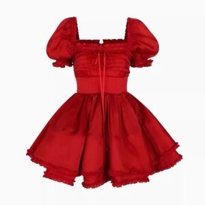 Selkie The Rogue Bonny Mini Dress Red Lipstick Silk Party Cocktail Wedding